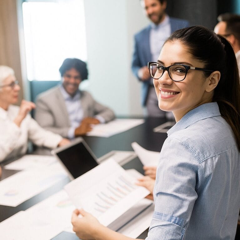 Office Team Members Working