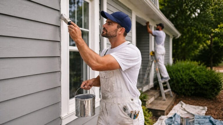 Painter Paints a House