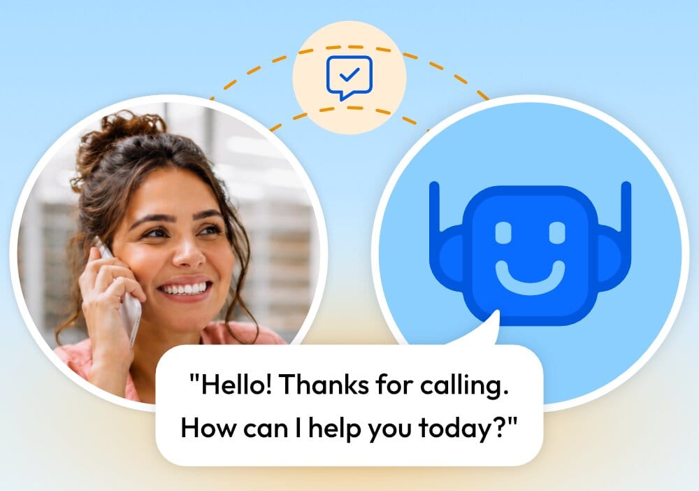 Voice ai talking to a woman on phone